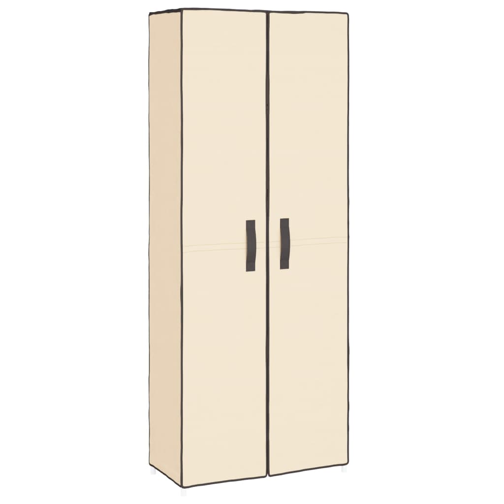 8720286640814_a_en_hd_1 vidaXL Shoe Cabinet Cream 60x30x166 cm Fabric - Image 2