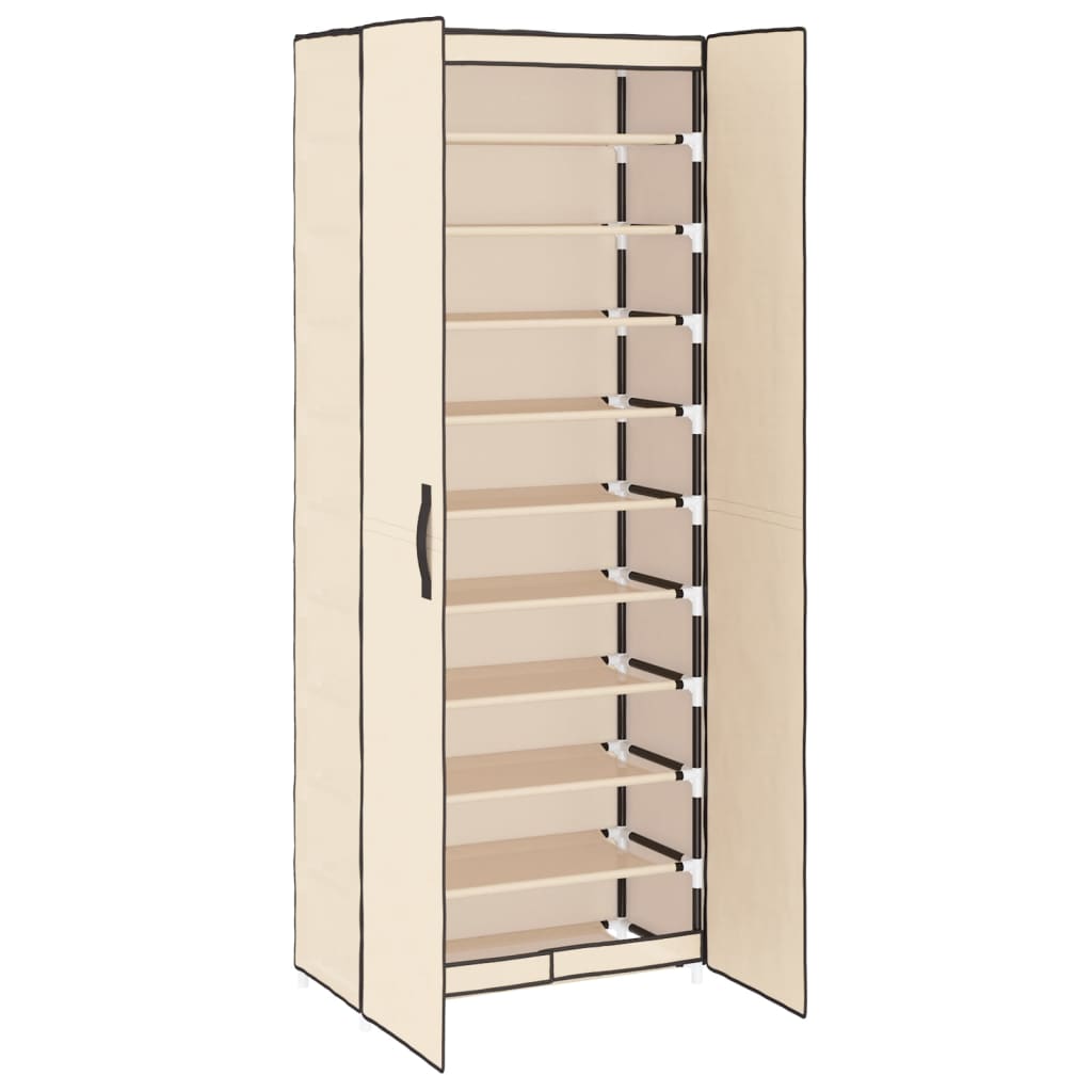 8720286640814_g_en_hd_2 vidaXL Shoe Cabinet Cream 60x30x166 cm Fabric - Image 4