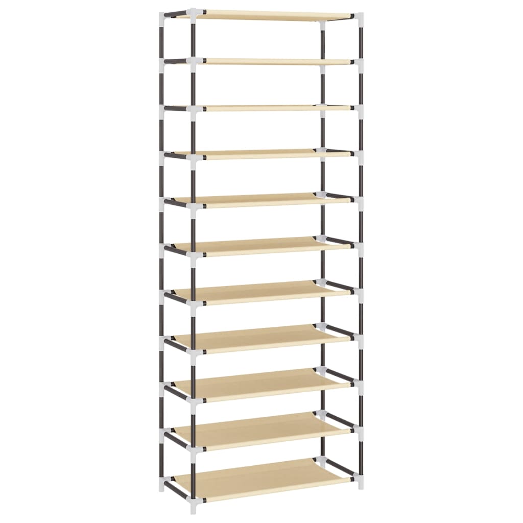 8720286640814_g_en_hd_4 vidaXL Shoe Cabinet Cream 60x30x166 cm Fabric - Image 6