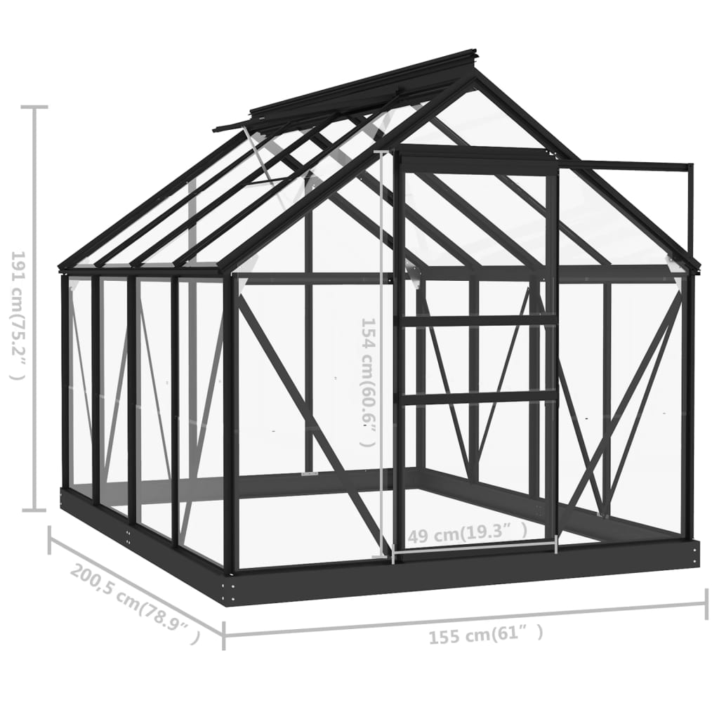 8720286641217_g_en_hd_7 vidaXL Greenhouse Replacement Frame Anthracite 155x103x191 cm Aluminium - Image 9