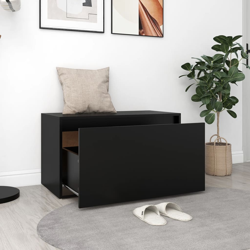 8720286642641_g_en_hd_1 vidaXL Hall Bench 80x40x45 cm Black Engineered Wood - Image 3