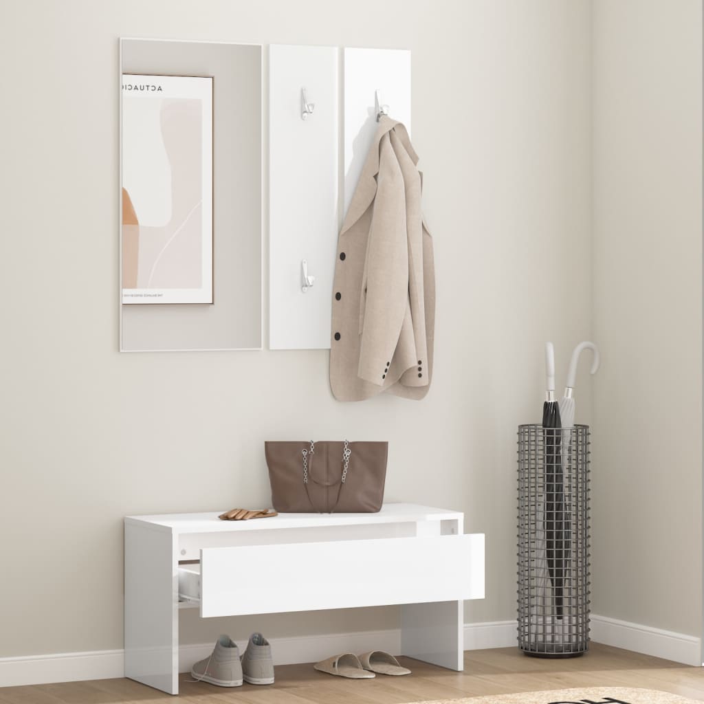 8720286643860_g_en_hd_1 vidaXL Hallway Furniture Set High Gloss White Engineered Wood - Image 3
