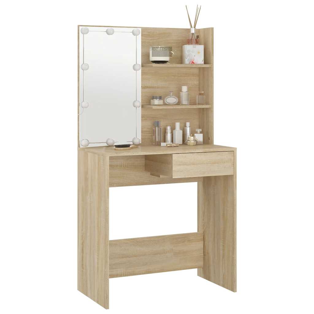 8720286644010_g_en_hd_1 vidaXL Dressing Table with LED Sonoma Oak 74.5x40x141 cm Engineered Wood - Image 4