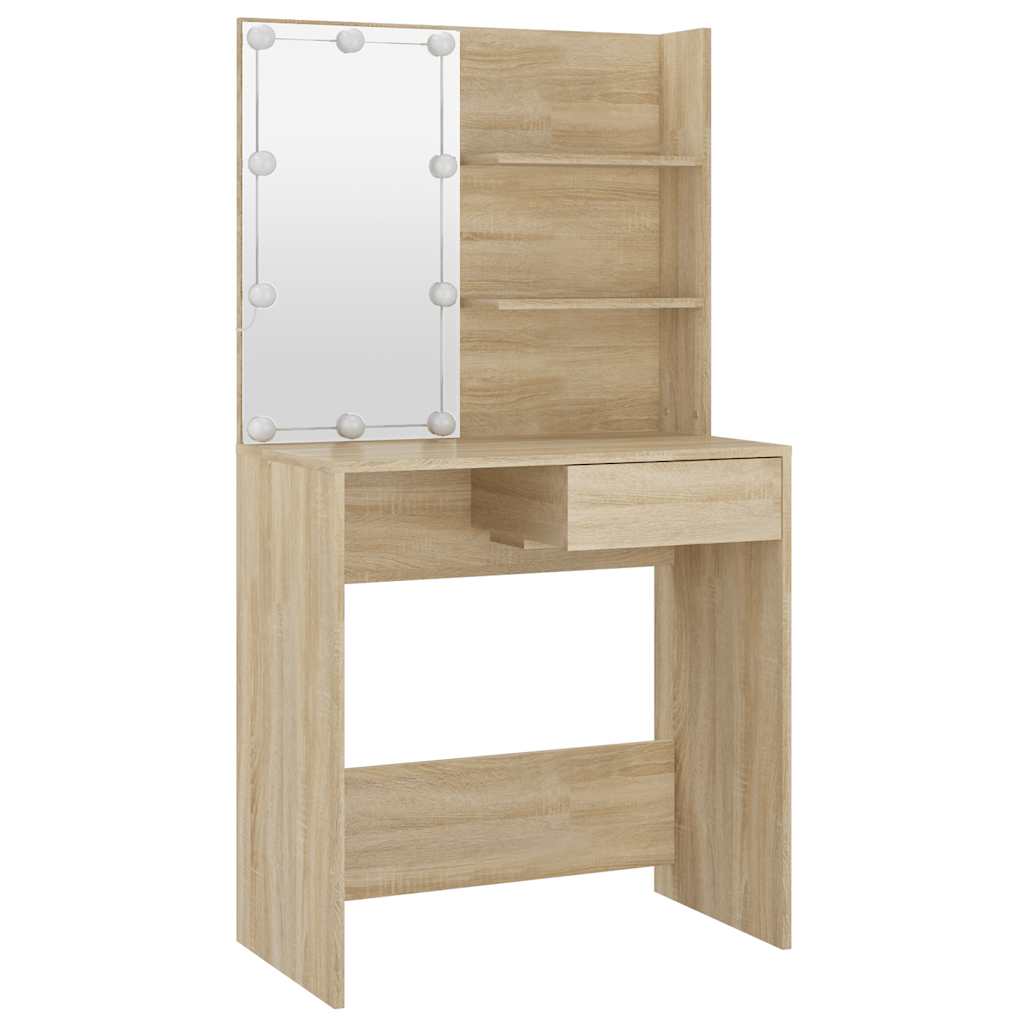 8720286644010_g_en_hd_4 vidaXL Dressing Table with LED Sonoma Oak 74.5x40x141 cm Engineered Wood - Image 7