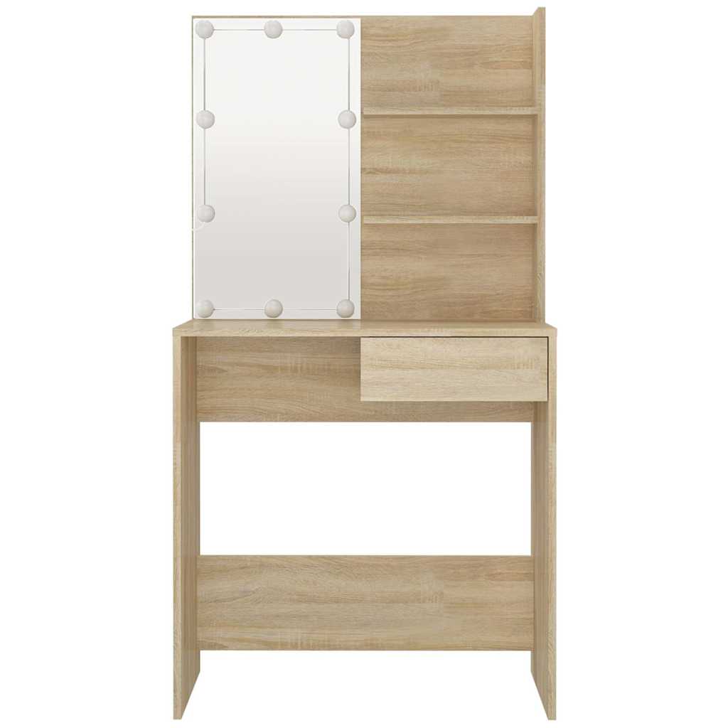 8720286644010_g_en_hd_6 vidaXL Dressing Table with LED Sonoma Oak 74.5x40x141 cm Engineered Wood - Image 9