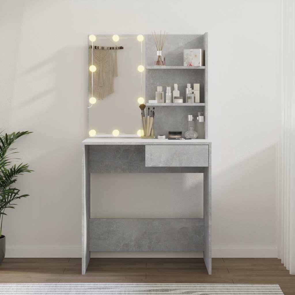 8720286644027_g_en_hd_2 vidaXL Dressing Table with LED Concrete Grey 74.5x40x141 cm - Image 5