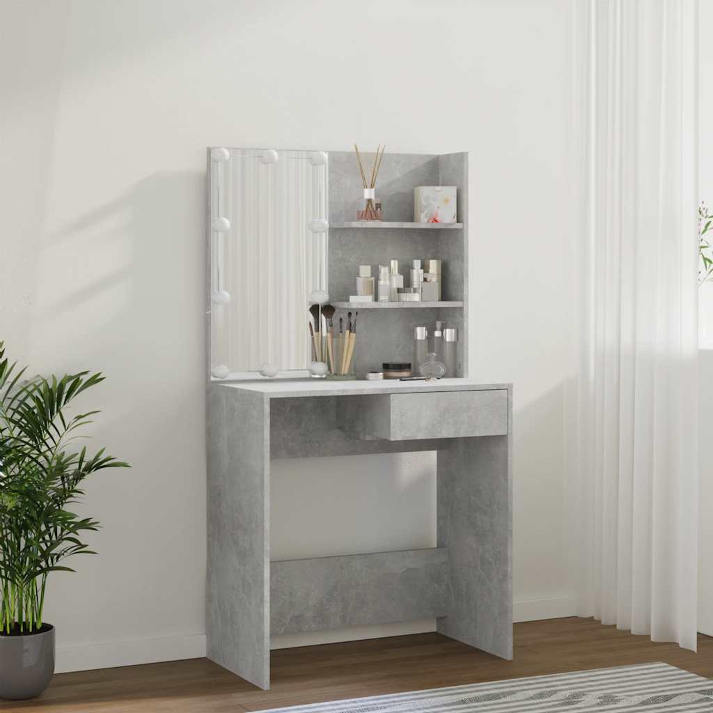 8720286644027_g_en_hd_3 vidaXL Dressing Table with LED Concrete Grey 74.5x40x141 cm - Image 6