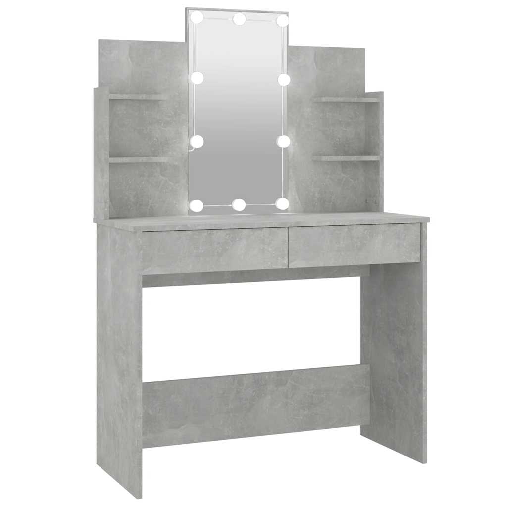 8720286644201_a_en_hd_1 vidaXL Dressing Table with LED Concrete Grey 96x40x142 cm - Image 2