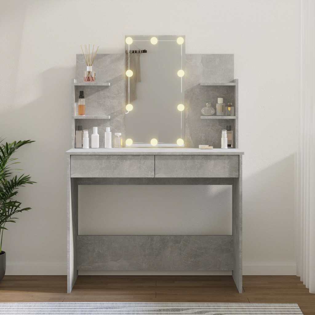 8720286644201_g_en_hd_11 vidaXL Dressing Table with LED Concrete Grey 96x40x142 cm - Image 15