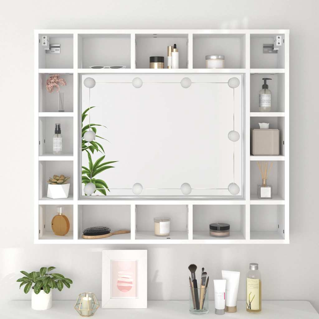 8720286644614_g_en_hd_3 vidaXL Mirror Cabinet with LED White 91x15x76.5 cm - Image 5
