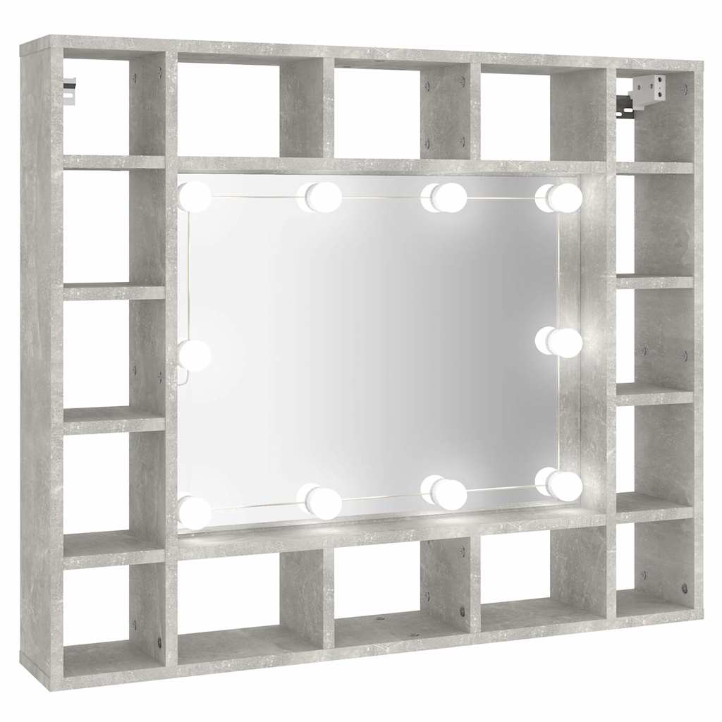 8720286644652_a_en_hd_1 vidaXL Mirror Cabinet with LED Concrete Grey 91x15x76.5 cm - Image 2