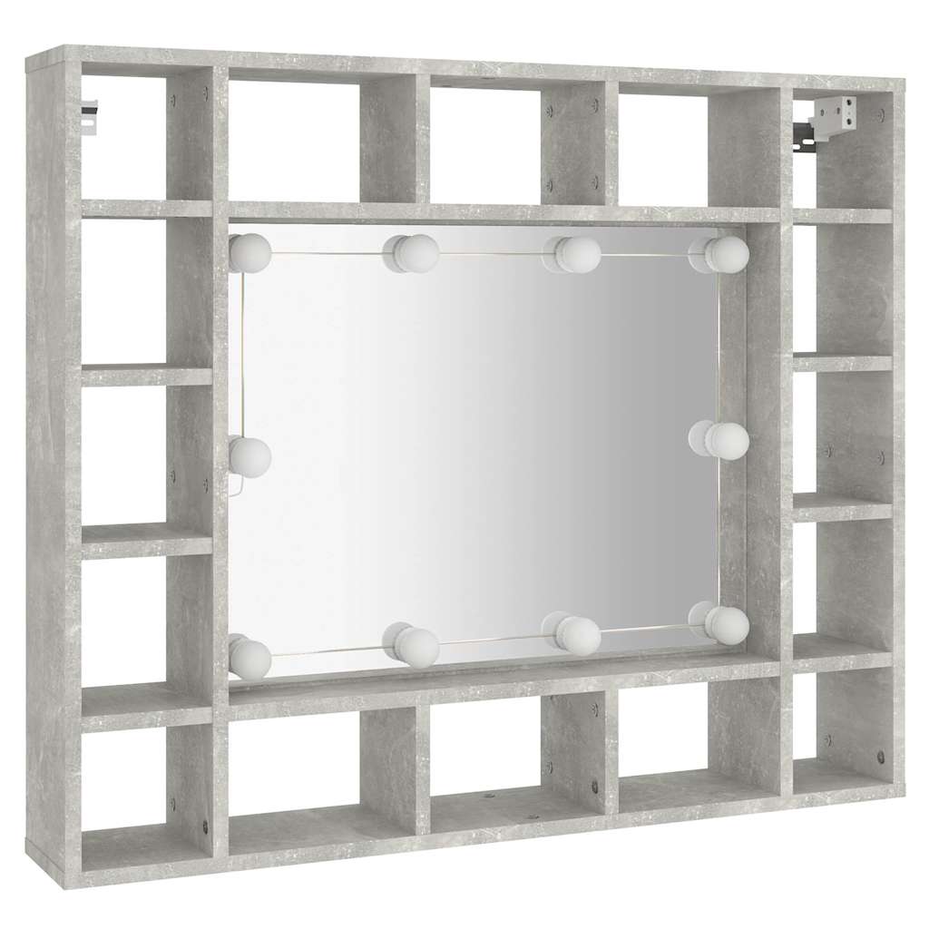 8720286644652_g_en_hd_1 vidaXL Mirror Cabinet with LED Concrete Grey 91x15x76.5 cm - Image 3