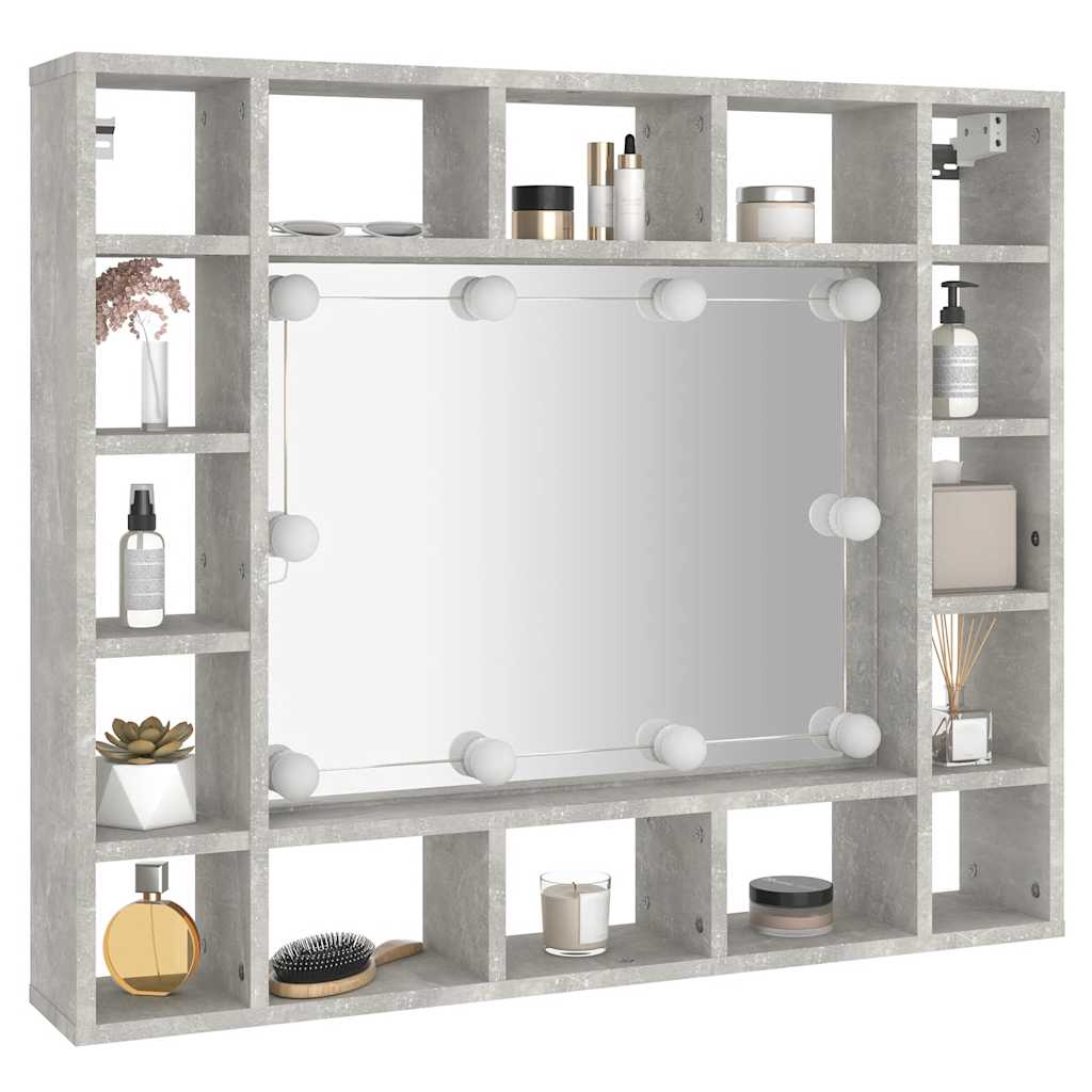8720286644652_g_en_hd_4 vidaXL Mirror Cabinet with LED Concrete Grey 91x15x76.5 cm - Image 6