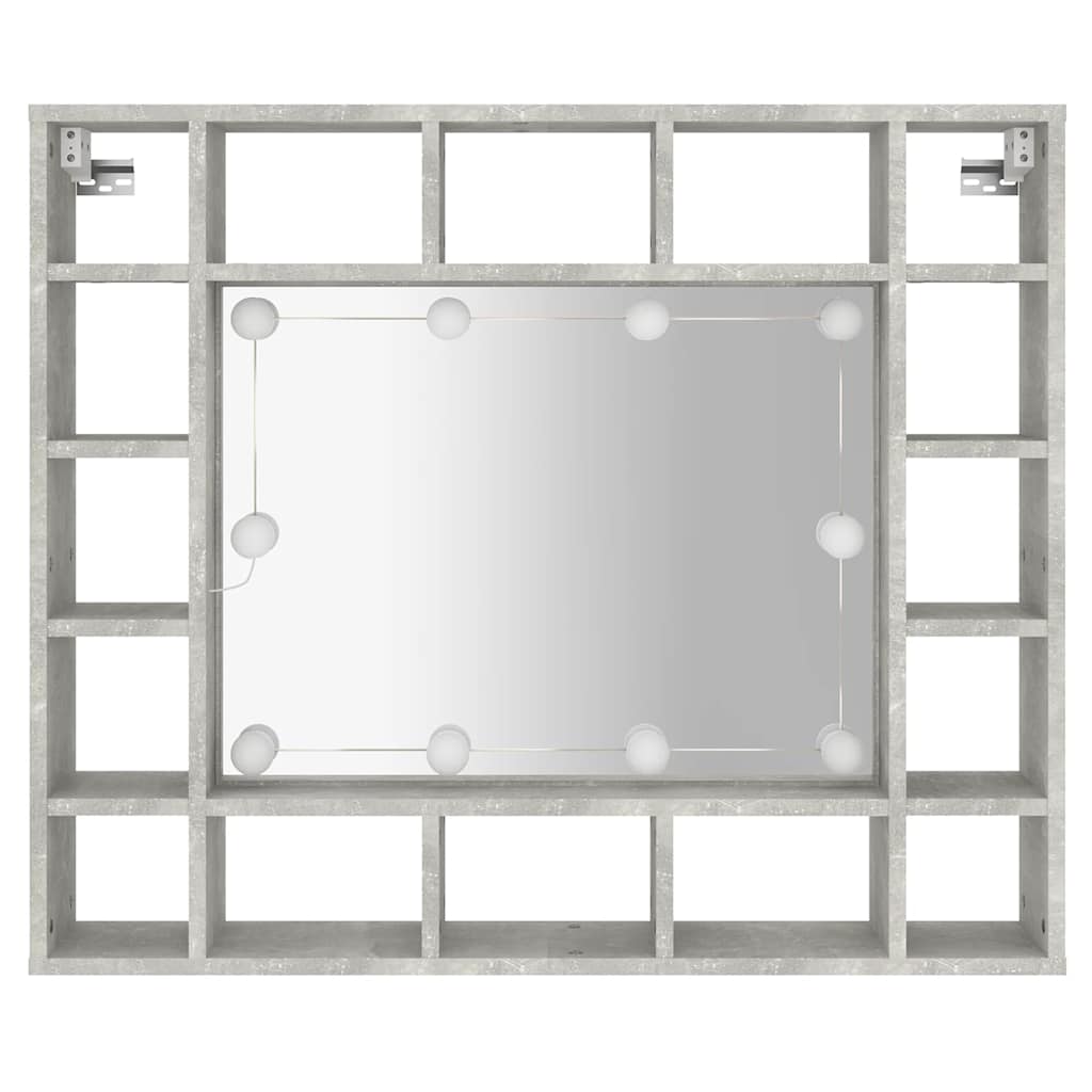 8720286644652_g_en_hd_5 vidaXL Mirror Cabinet with LED Concrete Grey 91x15x76.5 cm - Image 7