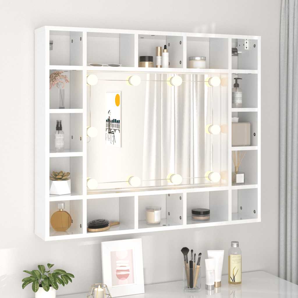 8720286644676_g_en_hd_2 vidaXL Mirror Cabinet with LED High Gloss White 91x15x76.5 cm - Image 4