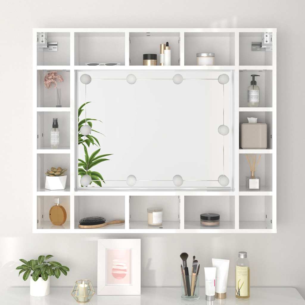 8720286644676_g_en_hd_3 vidaXL Mirror Cabinet with LED High Gloss White 91x15x76.5 cm - Image 5