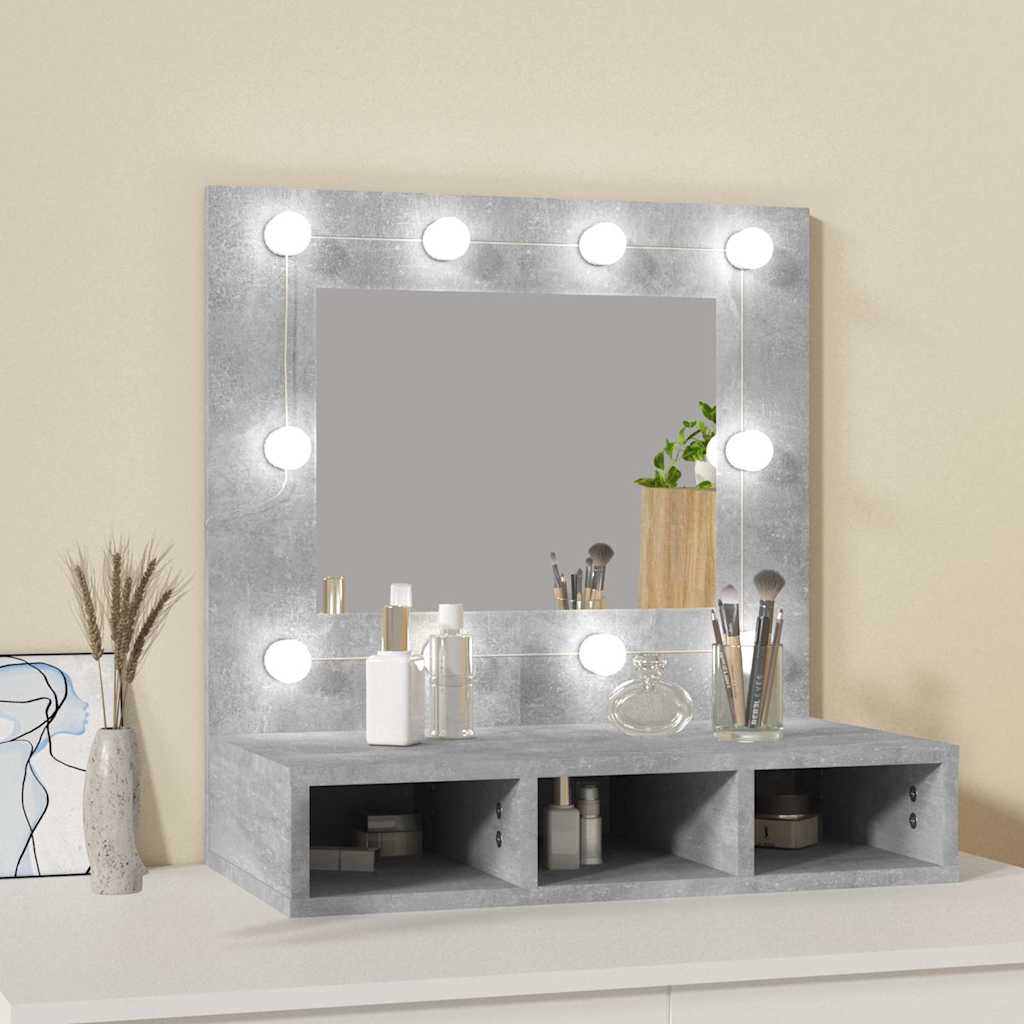 8720286644836_g_en_hd_1 vidaXL Mirror Cabinet with LED Concrete Grey 60x31.5x62 cm - Image 3