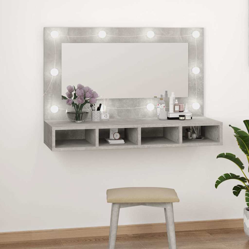 8720286644928_g_en_hd_10 vidaXL Mirror Cabinet with LED Concrete Grey 90x31.5x62 cm - Image 11