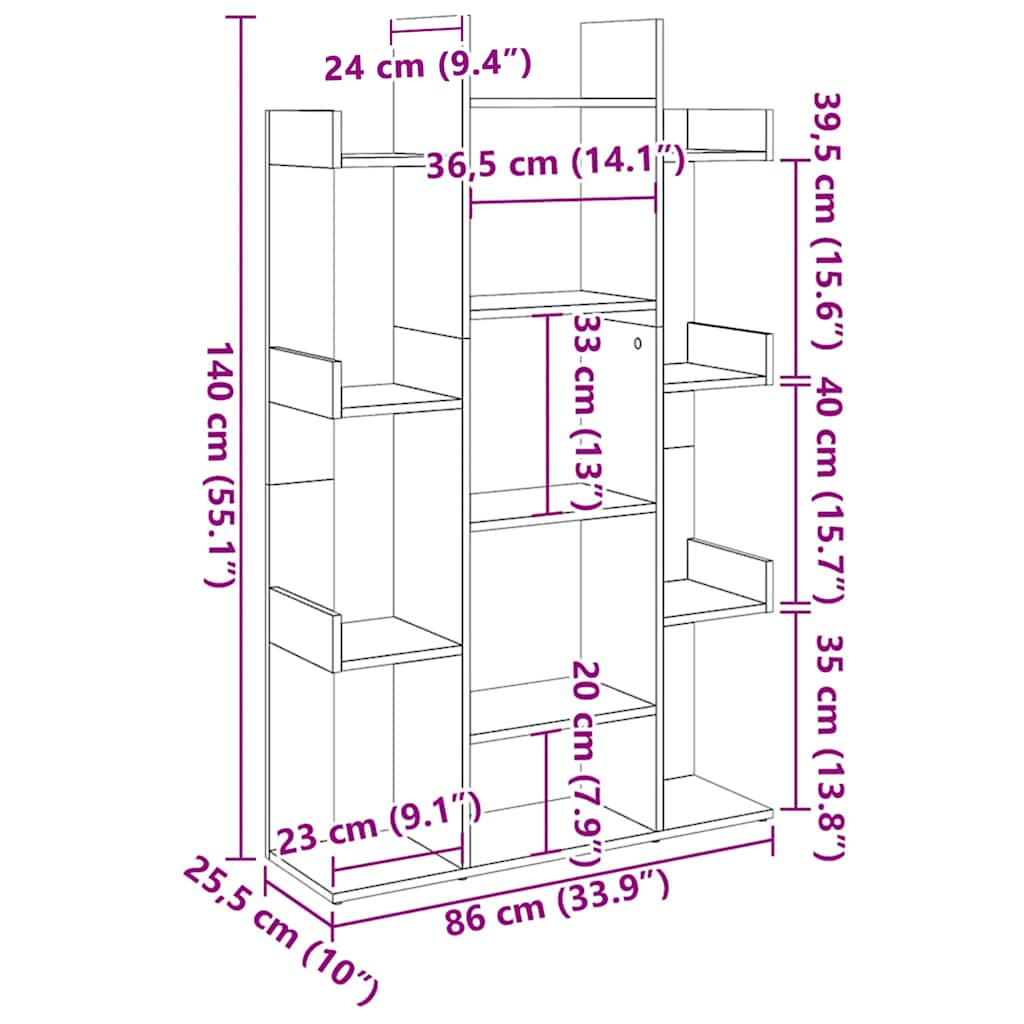 8720286645802_g_en_hd_5 vidaXL Book Cabinet White 86x25.5x140 cm Engineered Wood - Image 8