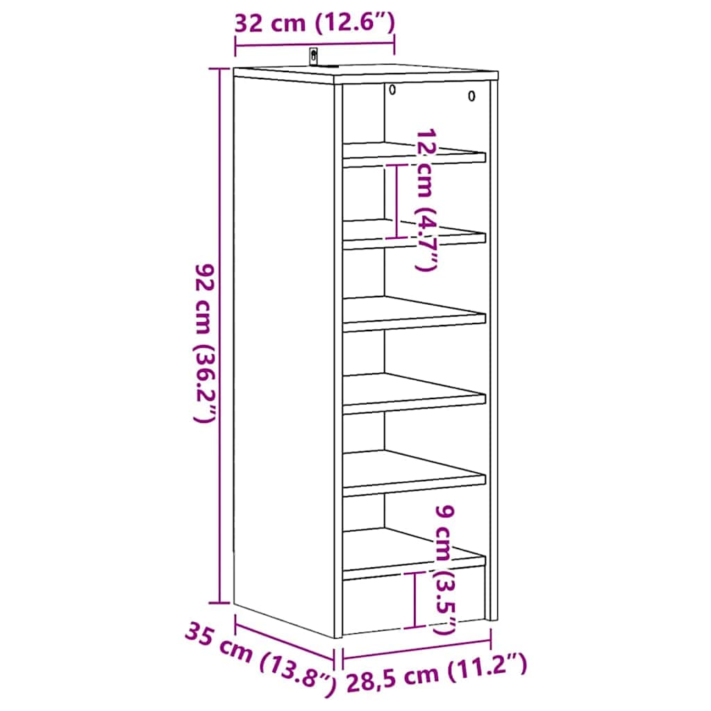 8720286646793_g_en_hd_7 vidaXL Shoe Cabinet White 31.5x35x90 cm Engineered Wood - Image 10