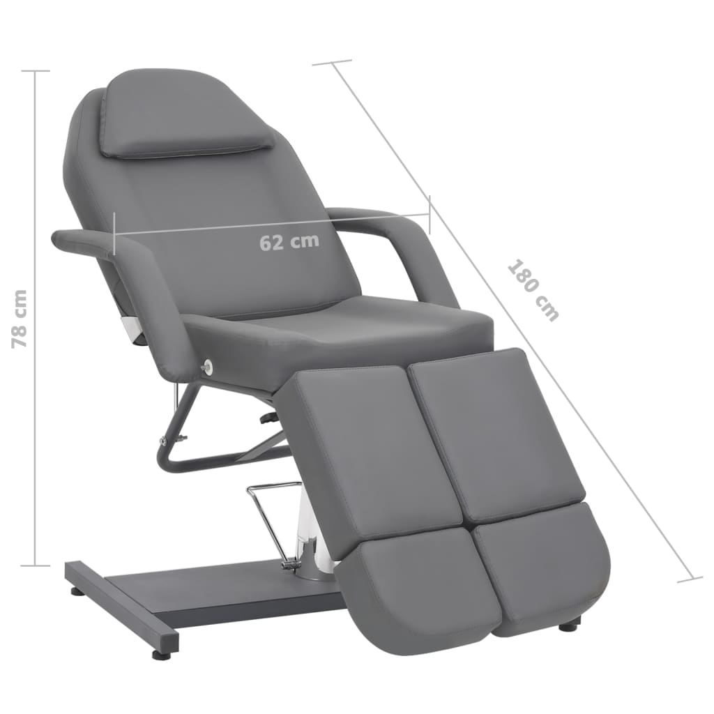 8720286646915_g_en_hd_7 vidaXL Beauty Treatment Chair Faux Leather Grey 180x62x78 cm - Image 8