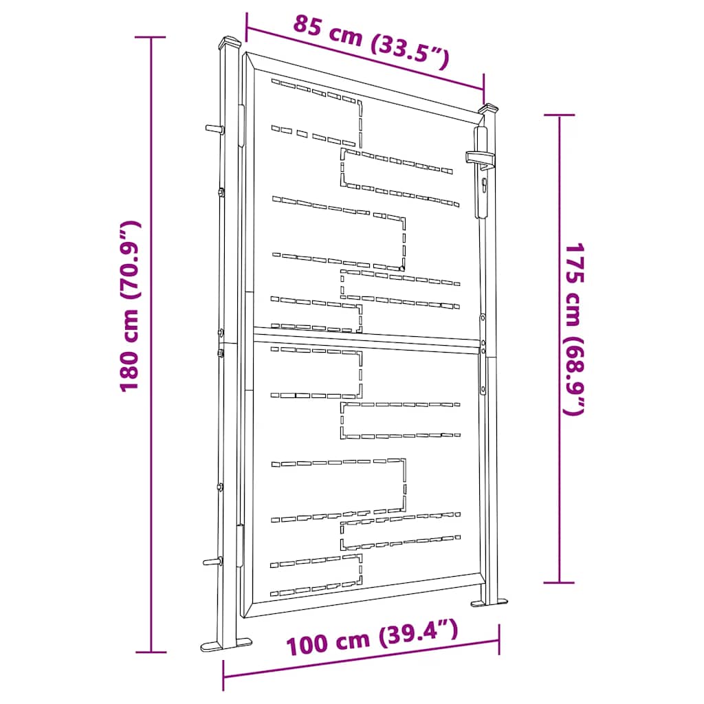 8720286647462_g_en_hd_5 vidaXL Garden Gate 100x175 cm Stainless Steel - Image 7