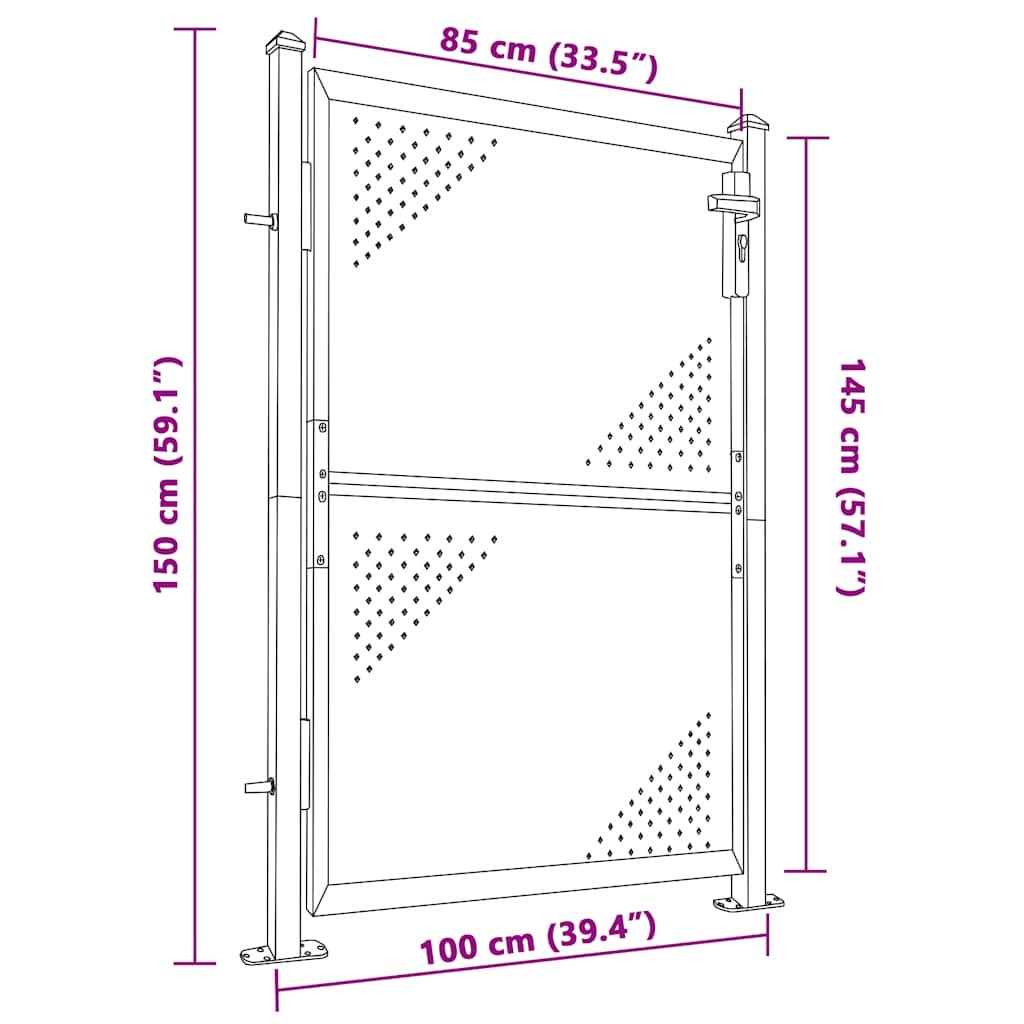 8720286647554_g_en_hd_5 vidaXL Garden Gate 100x145 cm Stainless Steel - Image 7