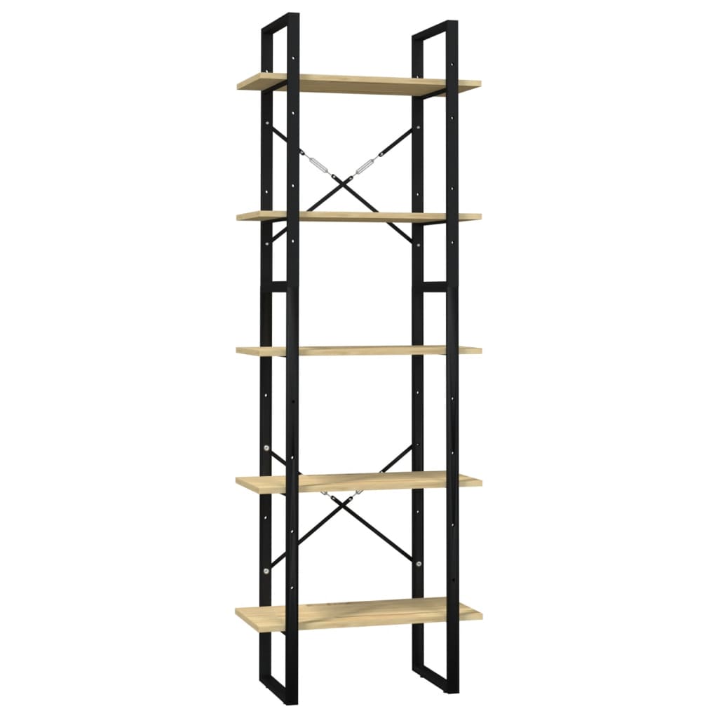 8720286649398_a_en_hd_1 vidaXL 5-Tier Book Cabinet 60x30x175 cm Pinewood - Image 2