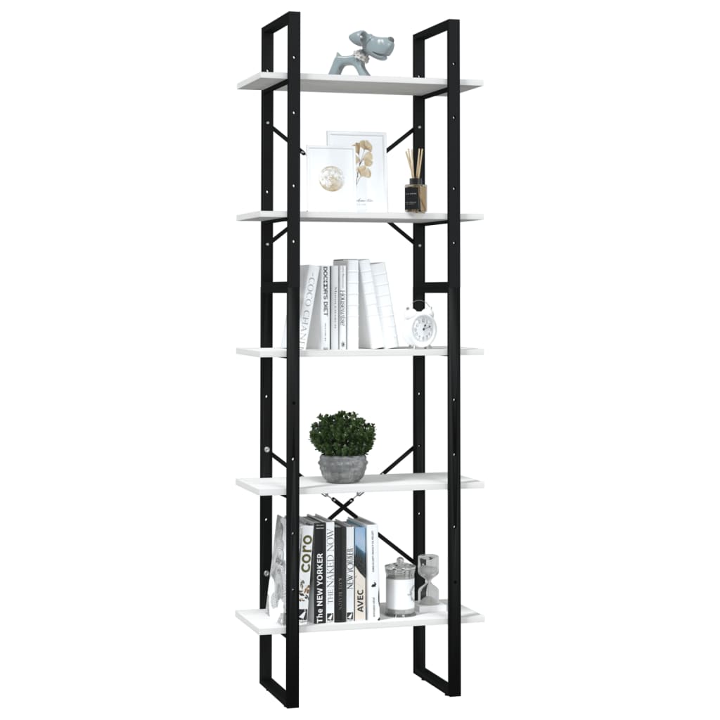 8720286649404_g_en_hd_1 vidaXL 5-Tier Book Cabinet White 60x30x175 cm Pinewood - Image 4