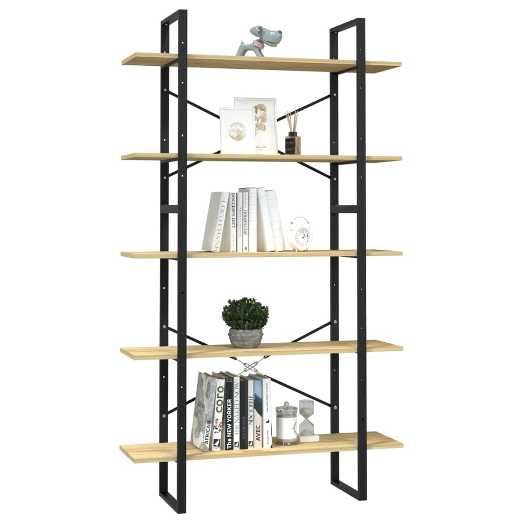 8720286649596_g_en_hd_1 vidaXL 5-Tier Book Cabinet 100x30x175 cm Pinewood - Image 4