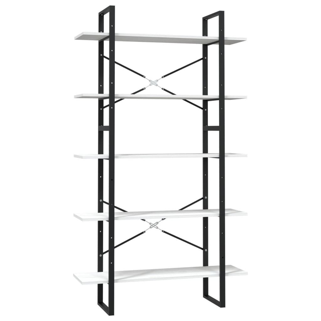 8720286649602_a_en_hd_1 vidaXL 5-Tier Book Cabinet White 100x30x175 cm Pinewood - Image 2