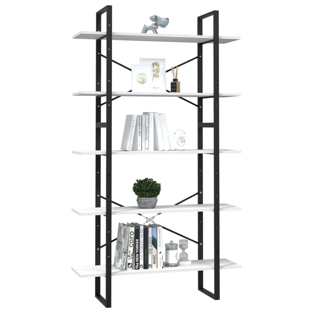 8720286649602_g_en_hd_1 vidaXL 5-Tier Book Cabinet White 100x30x175 cm Pinewood - Image 4