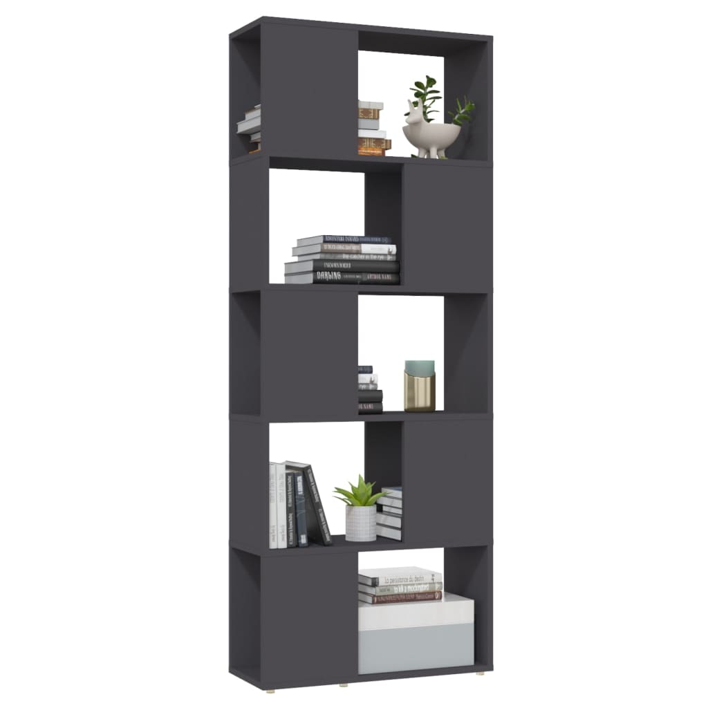 8720286650479_g_en_hd_2 vidaXL Book Cabinet Room Divider Grey 60x24x155 cm Engineered Wood - Image 5