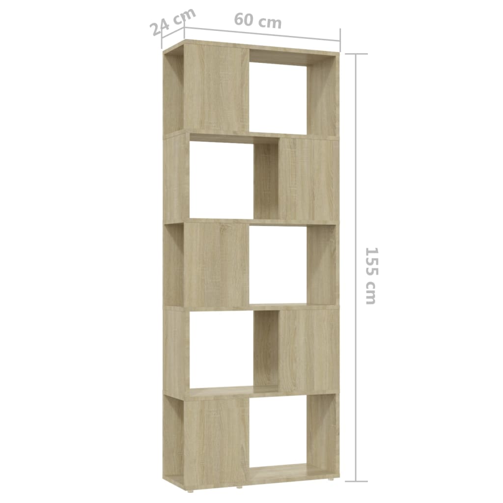 8720286650486_g_en_hd_5 vidaXL Book Cabinet Room Divider Sonoma Oak 60x24x155 cm - Image 8
