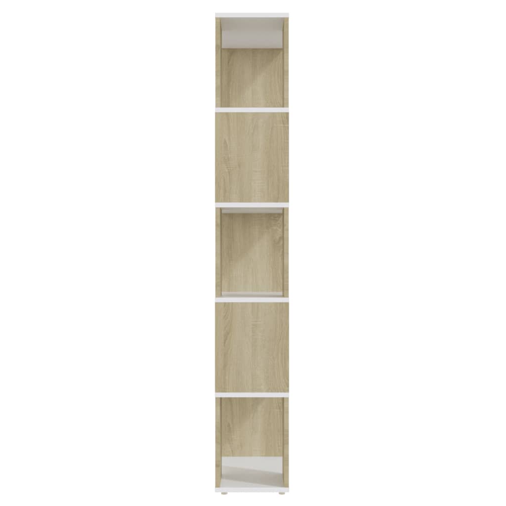 8720286650509_g_en_hd_4 vidaXL Book Cabinet Room Divider White&Sonoma Oak 60x24x155 cm - Image 7