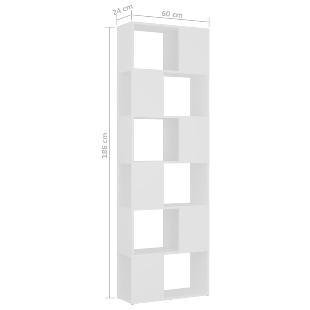 8720286650547_g_en_hd_5 vidaXL Book Cabinet Room Divider White 60x24x186 cm - Image 8