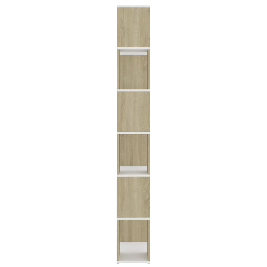 8720286650592_g_en_hd_4 vidaXL Book Cabinet Room Divider White and Sonoma Oak 60x24x186 cm - Image 7