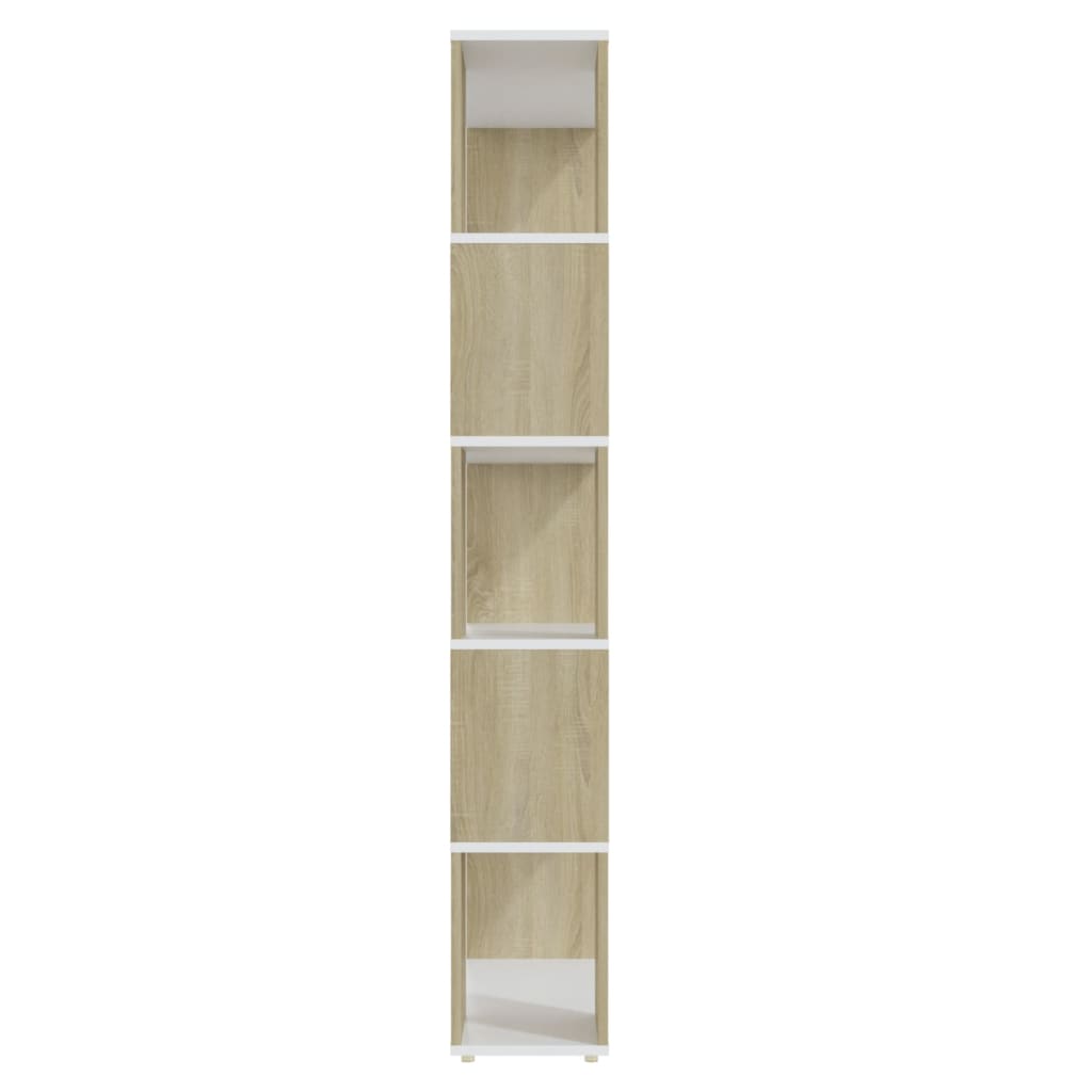 8720286651049_g_en_hd_2 vidaXL Book Cabinet Room Divider White and Sonoma Oak 80x24x155 cm Engineered Wood - Image 5