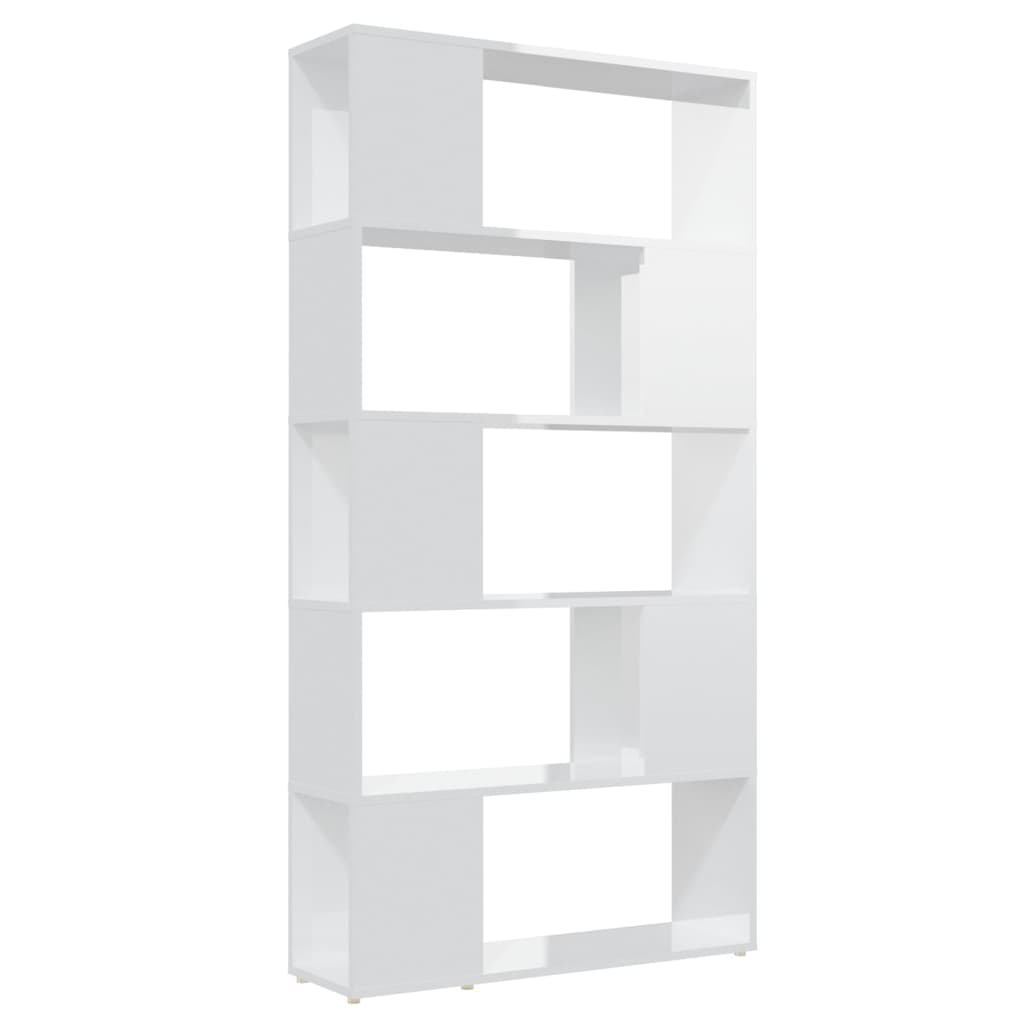 8720286651056_a_en_hd_1 vidaXL Book Cabinet Room Divider High Gloss White 80x24x155 cm Engineered Wood - Image 2