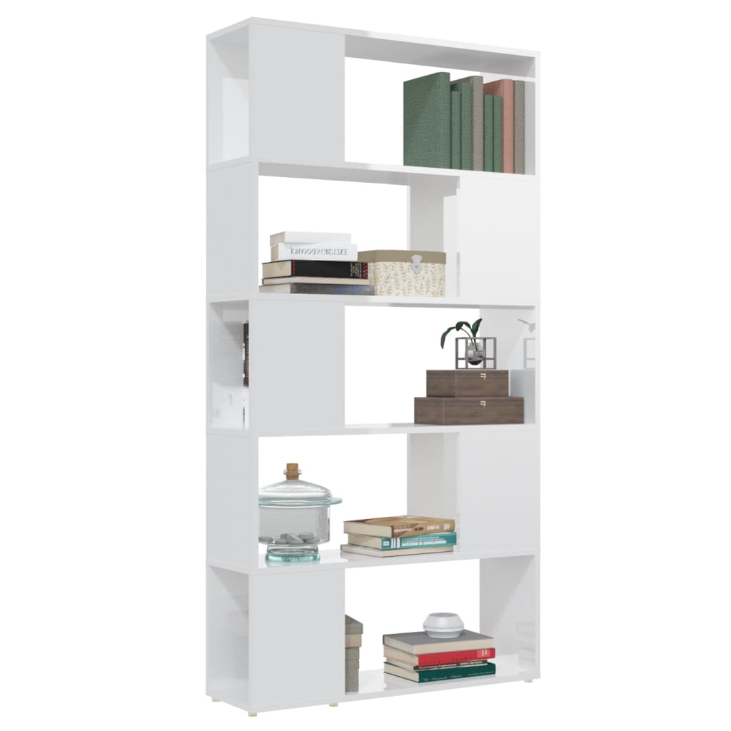 8720286651056_g_en_hd_3 vidaXL Book Cabinet Room Divider High Gloss White 80x24x155 cm Engineered Wood - Image 6