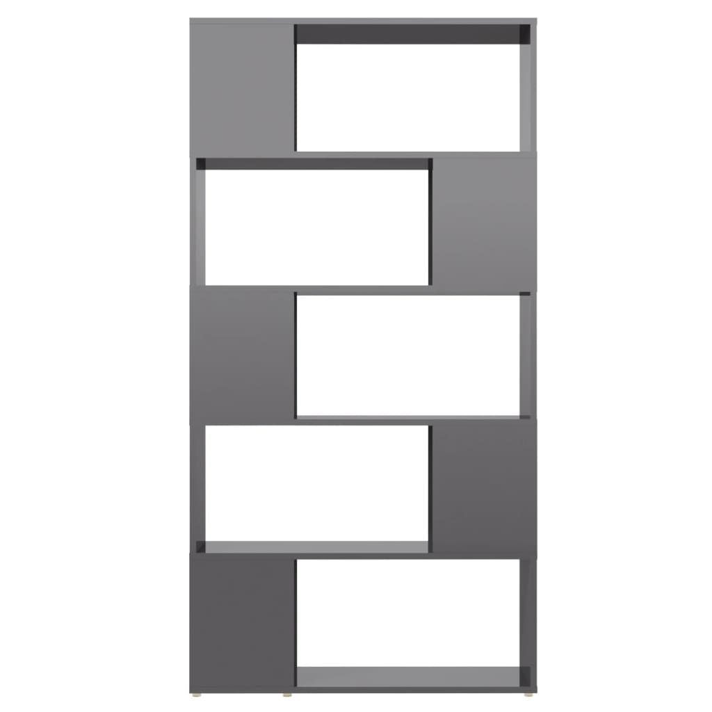 8720286651070_g_en_hd_1 vidaXL Book Cabinet Room Divider High Gloss Grey 80x24x155 cm Engineered Wood - Image 4