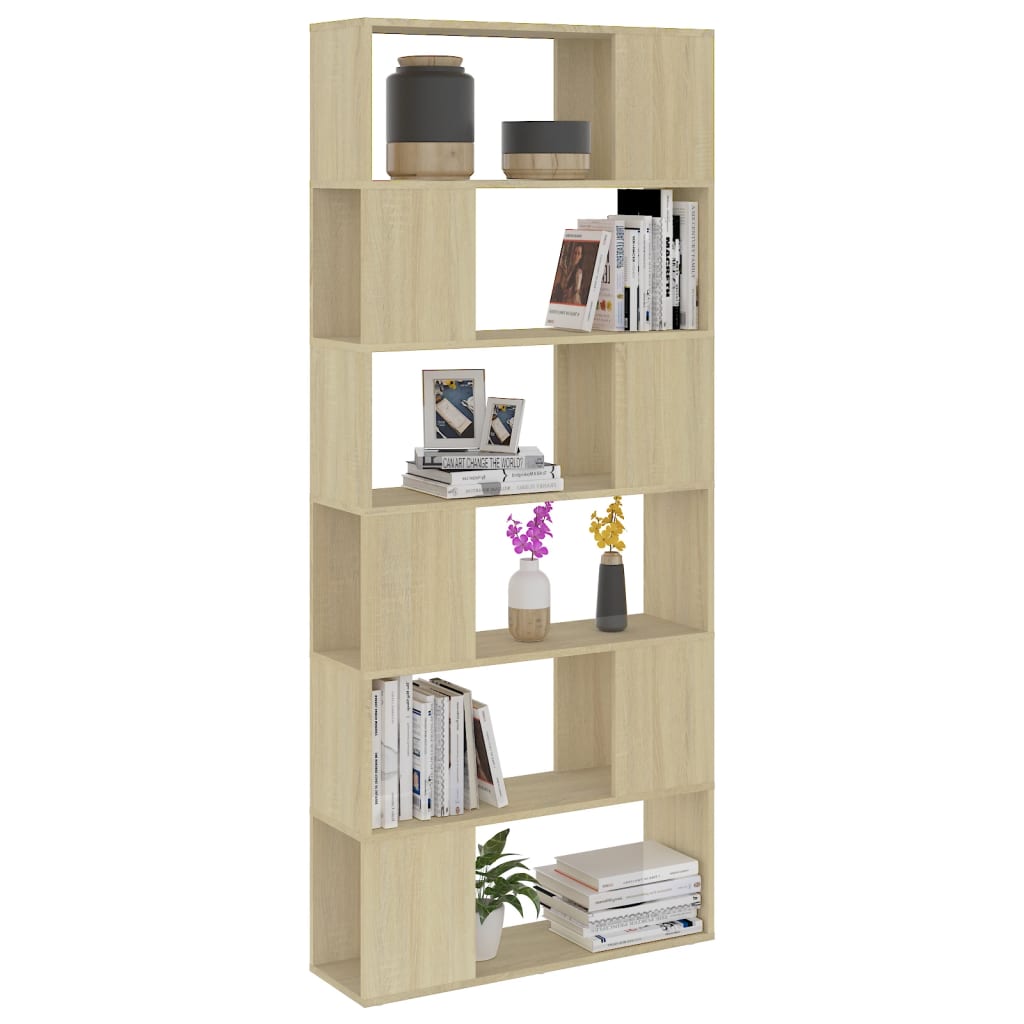 8720286651117_g_en_hd_3 vidaXL Book Cabinet Room Divider Sonoma Oak 80x24x186 cm Engineered Wood - Image 6