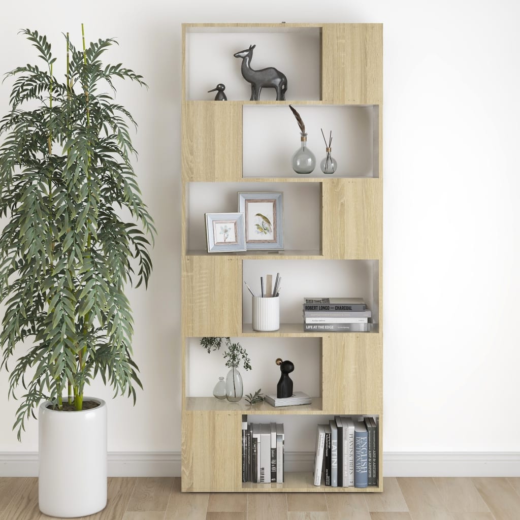 8720286651117_g_en_hd_4 vidaXL Book Cabinet Room Divider Sonoma Oak 80x24x186 cm Engineered Wood - Image 7