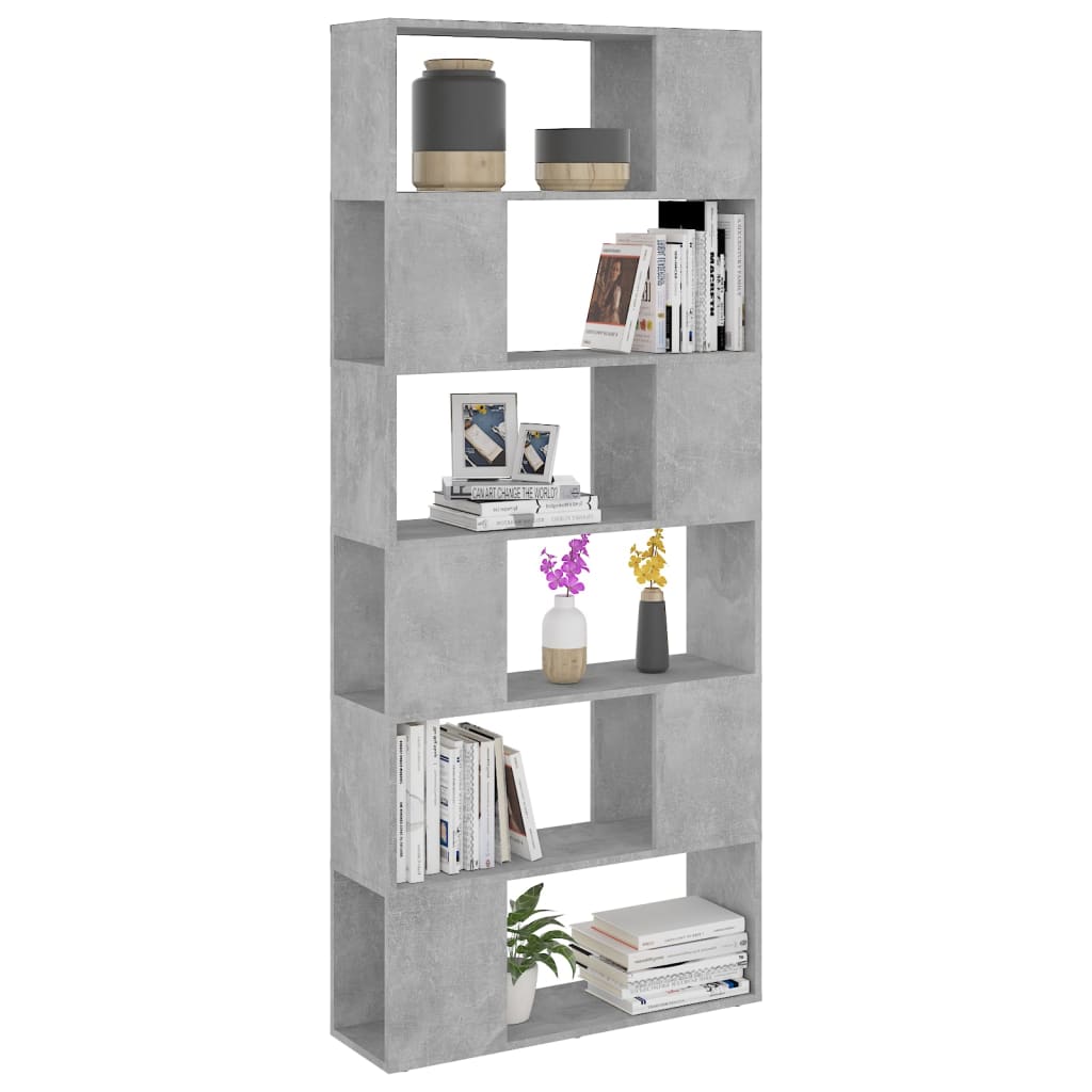 8720286651124_g_en_hd_3 vidaXL Book Cabinet Room Divider Concrete Grey 80x24x186 cm Engineered Wood - Image 6