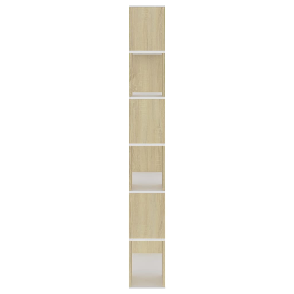8720286651131_g_en_hd_2 vidaXL Book Cabinet Room Divider White and Sonoma Oak 80x24x186 cm Engineered Wood - Image 5