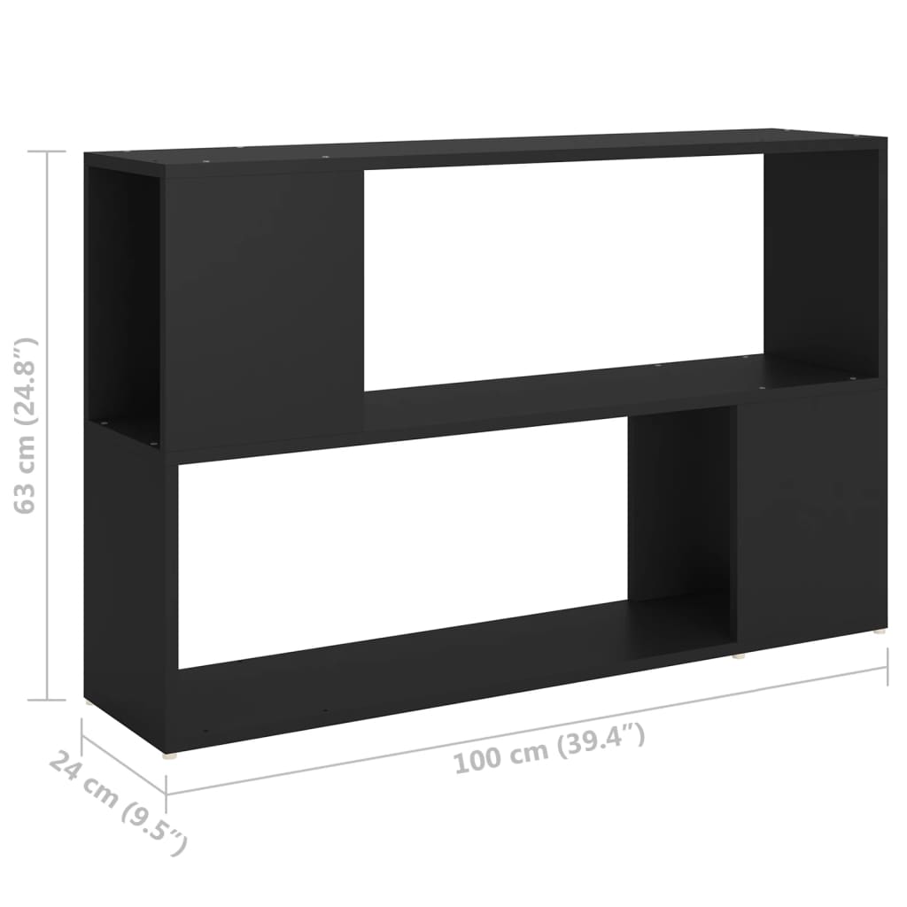 8720286651278_g_en_hd_5 vidaXL Book Cabinet Black 100x24x63 cm Engineered Wood - Image 8