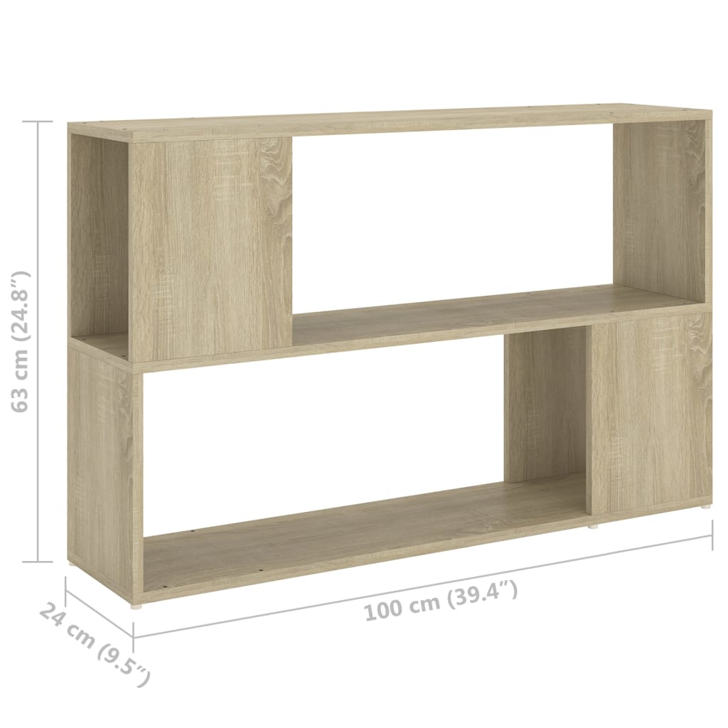 8720286651292_g_en_hd_5 vidaXL Book Cabinet Sonoma Oak 100x24x63 cm Engineered Wood - Image 8