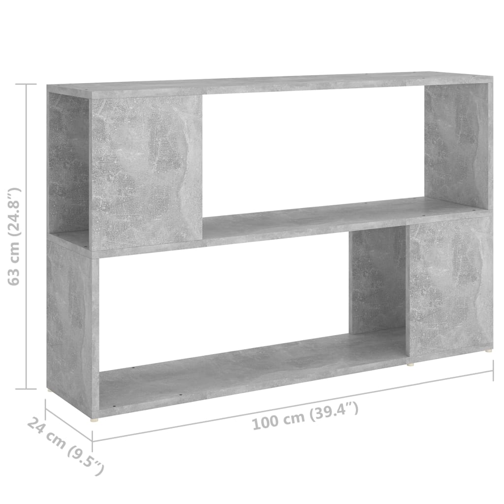 8720286651308_g_en_hd_5 vidaXL Book Cabinet Concrete Grey 100x24x63 cm Engineered Wood - Image 8