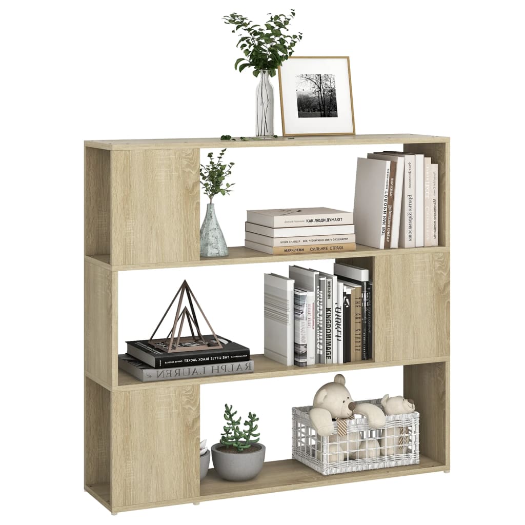 8720286651384_g_en_hd_2 vidaXL Book Cabinet Room Divider Sonoma Oak 100x24x94 cm - Image 5