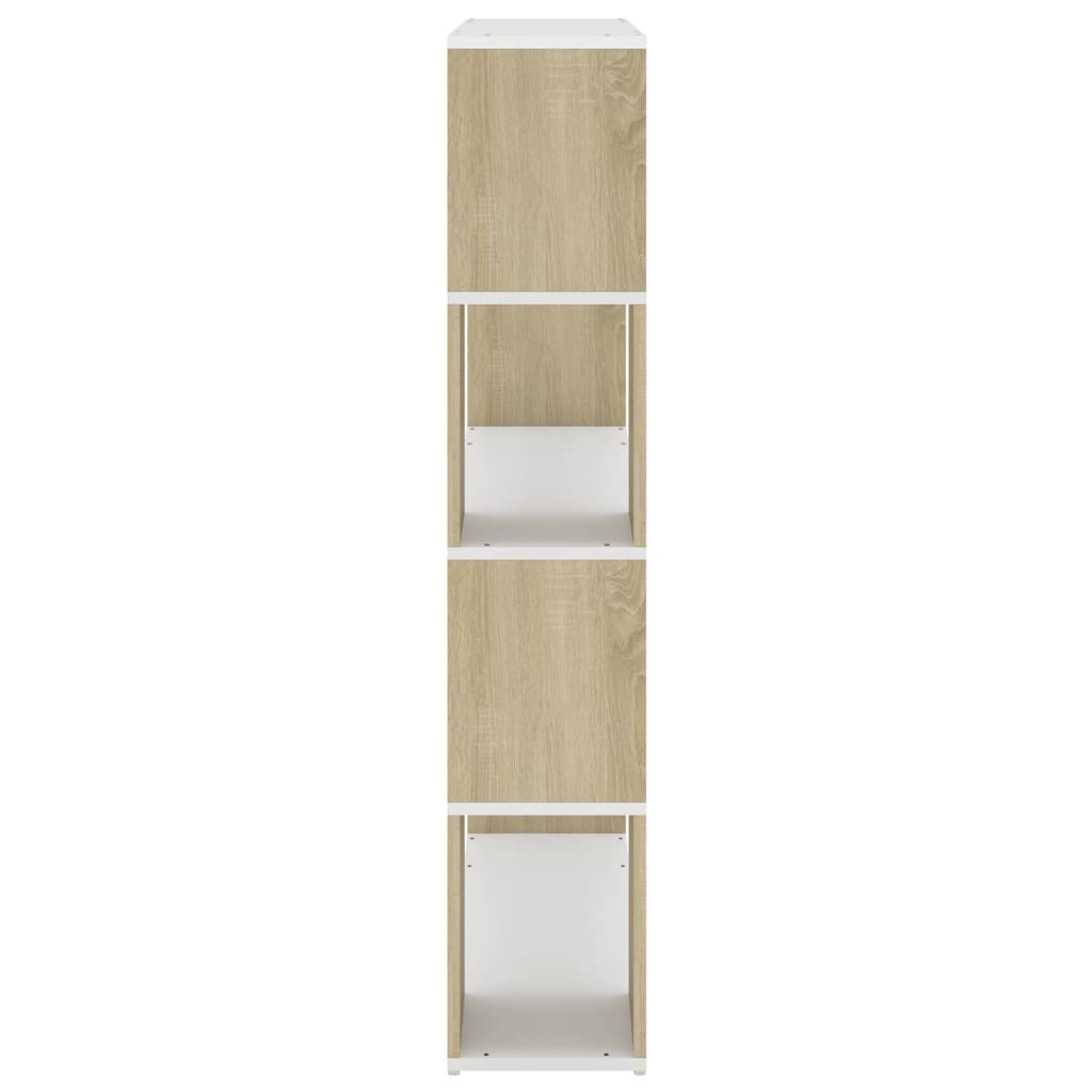 8720286651490_g_en_hd_4 vidaXL Book Cabinet Room Divider White and Sonoma Oak 100x24x124 cm - Image 7